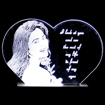 "Personalised Acrylic Laser Engraving Photo with Lighting - L8 - Click here to View more details about this Product
